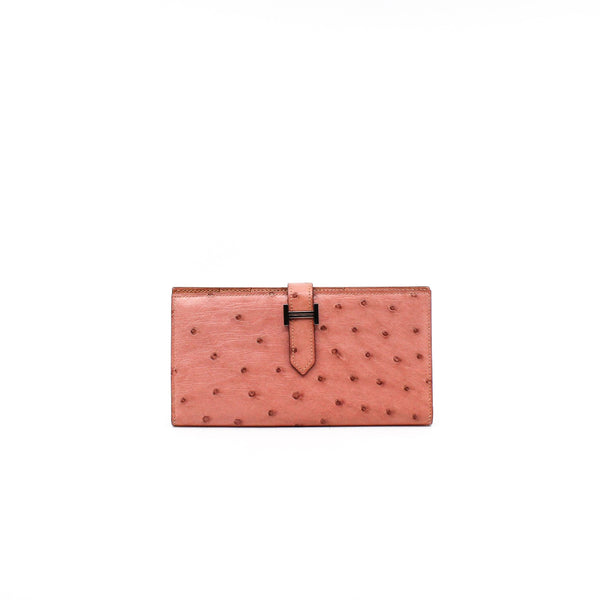 bearn long wallet nude ostrich ghw x stamp