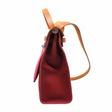 thumbnail herbag bag 31 in fabric winered mix brown phw X stamp - L'UXE LINK