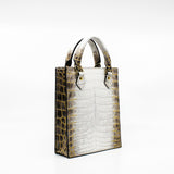 thumbnail tote crocodile white himalaya ghw rrp18200 - L'UXE LINK