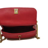 thumbnail top handle caviar flap chain side bag red seri 23 - L'UXE LINK