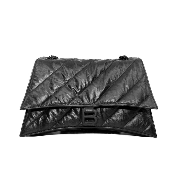 crush small chain bag quilted in black