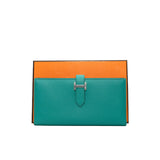 thumbnail bearn long wallet in epsom U4 green phw D stamp - L'UXE LINK