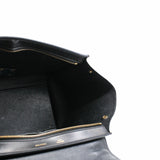 thumbnail trapeze  flap bag snake black and beige ghw - L'UXE LINK