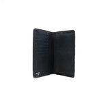 thumbnail cf long flap wallet with studs in calfskin navy ruthenium hw seri 20 - L'UXE LINK
