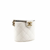 thumbnail tote chain bag white lamb skin ghw seri29 - L'UXE LINK