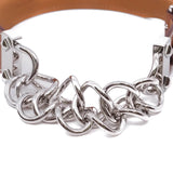 thumbnail brown chain with leather wide bracelet rrp2105 - L'UXE LINK