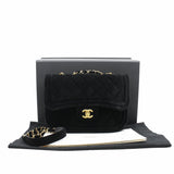 thumbnail small flap bag in velvet black ghw seriL13U93E1 - L'UXE LINK