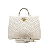 thumbnail marmont tote in white ghw - L'UXE LINK