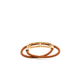 thumbnail Roulis Double Tour bracelet in leather gold rghw - L'UXE LINK