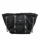 thumbnail Tote bag in large size fabric black with phw serial 25 - L'UXE LINK