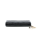 thumbnail long flap wallet patent black ghw - L'UXE LINK
