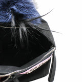 thumbnail MONSTER BACKPACK MINI NYLON WITH LEATHER AND FUR BLACK PHW - L'UXE LINK