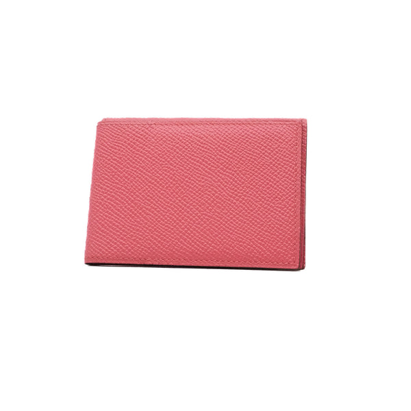 card holder in epsom pink
