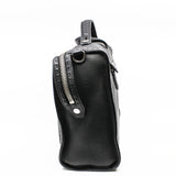 thumbnail men large top handle bag in leather gray - L'UXE LINK