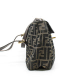thumbnail Mamma Baguette Shoulder Bag Fabric Brown GHW - L'UXE LINK