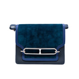 thumbnail roulis 24 in blue sude/leather purple phw T stamp - L'UXE LINK