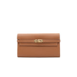 thumbnail kelly long wallet in espom gold ghw D stamp - L'UXE LINK