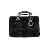 thumbnail issimo limited flower glitter embrodary in leather black phw - L'UXE LINK
