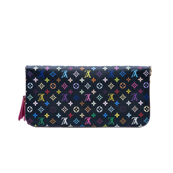 flap long wallet in black multicolour  2012