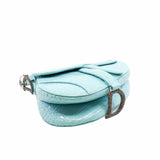 thumbnail SADDLE BAG mini crocodile skyblue with black crystal buckle phw - L'UXE LINK