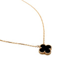 thumbnail alhambra on motif necklace in black ghw - L'UXE LINK