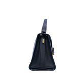 thumbnail valextra medium with blue buckle in epsom black ghw - L'UXE LINK
