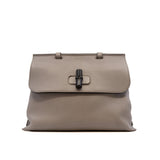 thumbnail grey leather top handle flap bag - L'UXE LINK