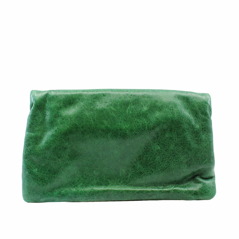 clutch leather green phw