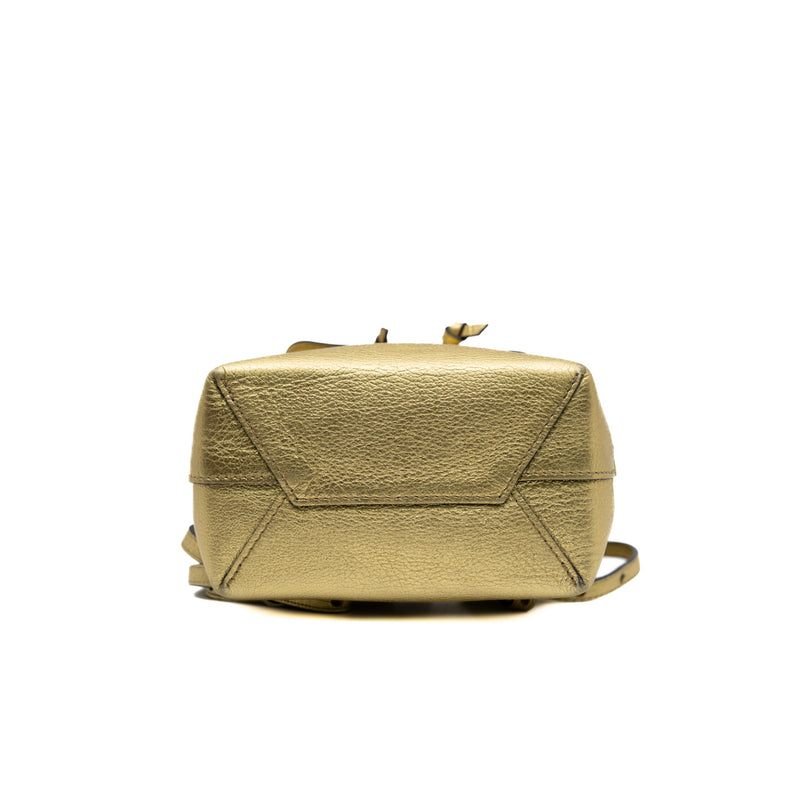 lockme in gold leather mini backpack