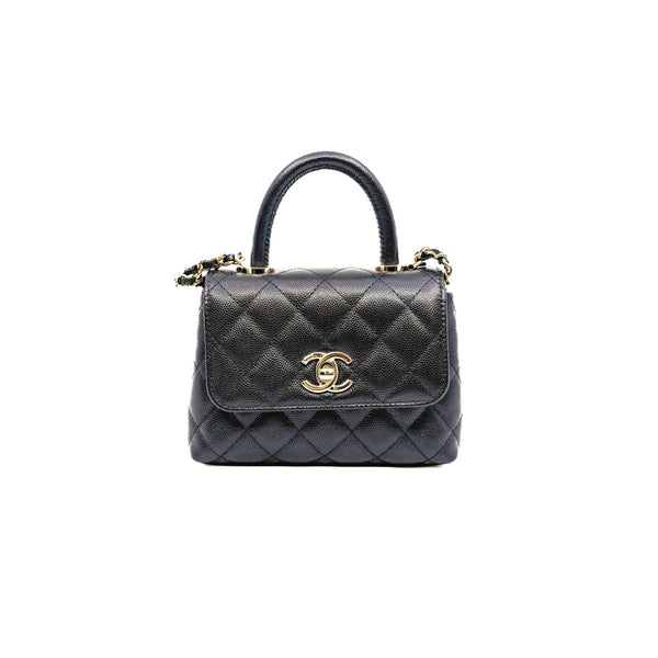 24K mini coco handle with chain in caviar black rghw  #NA10XXXX