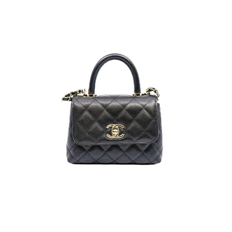 24K mini coco handle with chain in caviar black rghw  #NA10XXXX