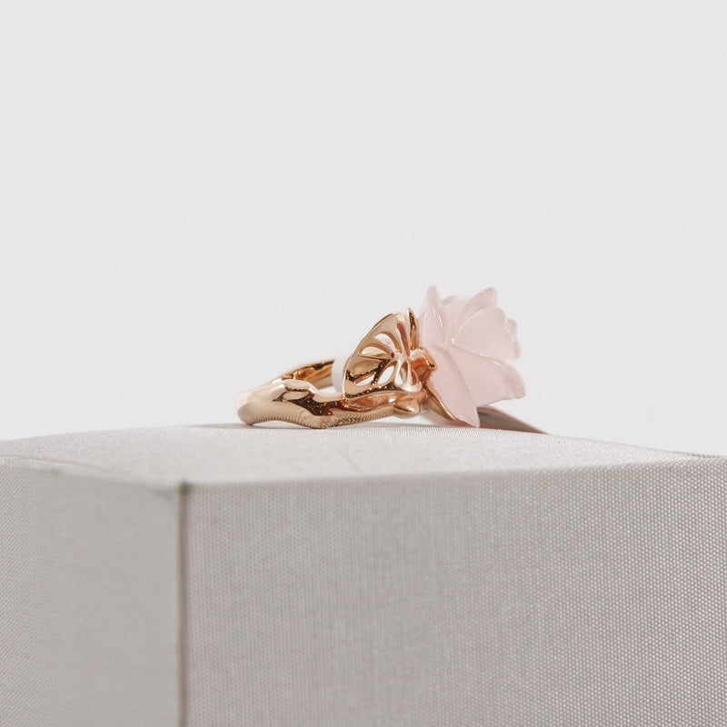 Rose Dior Pré Catelan Ring In Rose Gold/Diamonds/Pink Quartz - L'UXE LINK