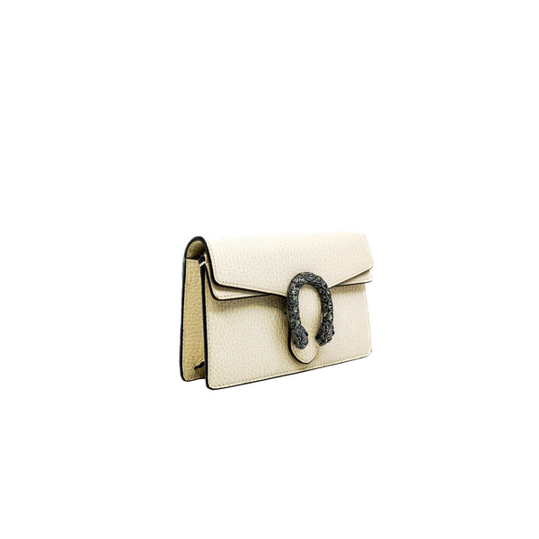Mini Dionysus Super White Leather Shoulder Bag PHW