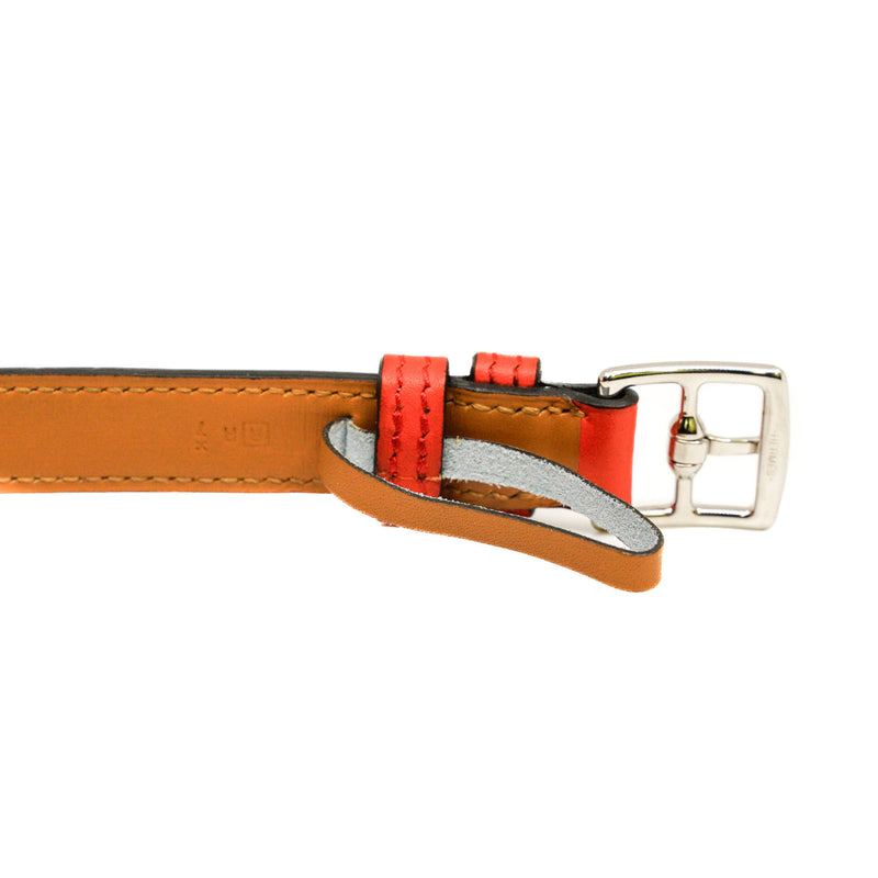 Etriviere Belt Swift Leather Capucine/Red PHW Size 95