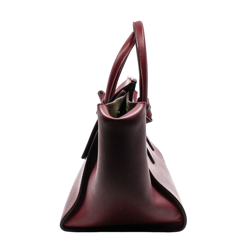 Tie Knot Taille Moyenne Cuir Tote Bag red - L'UXE LINK