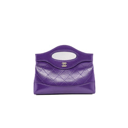 mini 31 clutch in purple shining calfskin LGHW