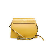 thumbnail Faye medium in leather suede yellow ghw