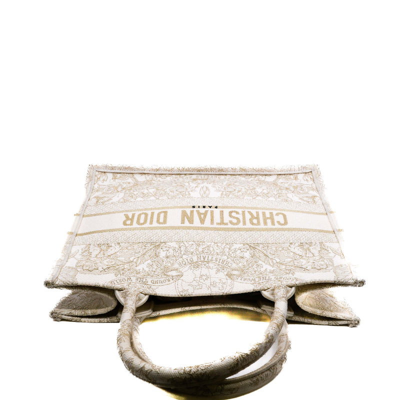 White Butterfly Medium Dior Book Tote - L'UXE LINK