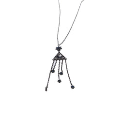 Extra Long Pewter Celestial Astrology Lariat Necklace