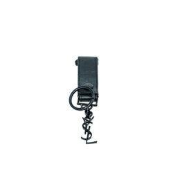 leather keychain in black