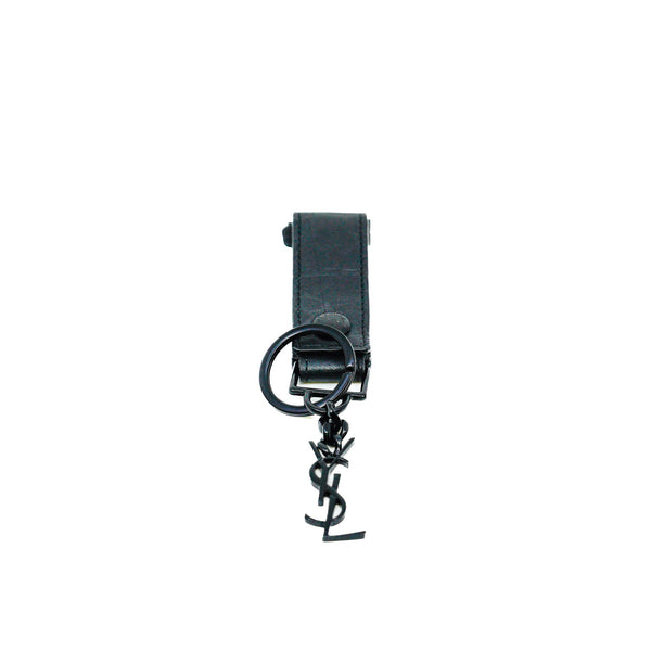 leather keychain in black