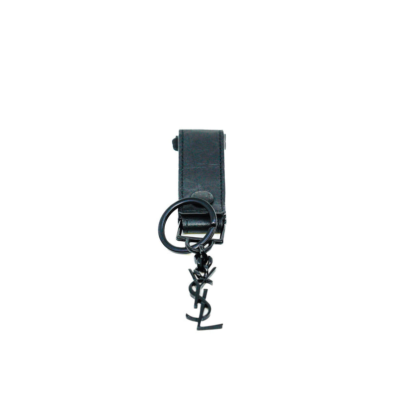 leather keychain in black