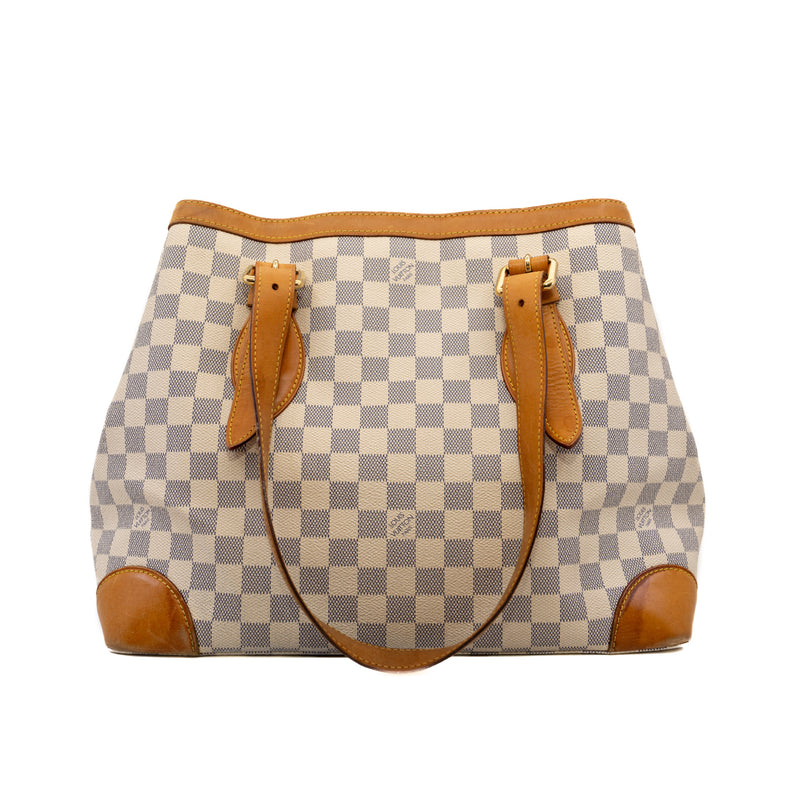 Hampstead MM Damier Azur Tote Bag Ghw 2011 - L'UXE LINK