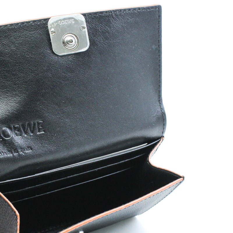 card holder with chain leather black phw - L'UXE LINK