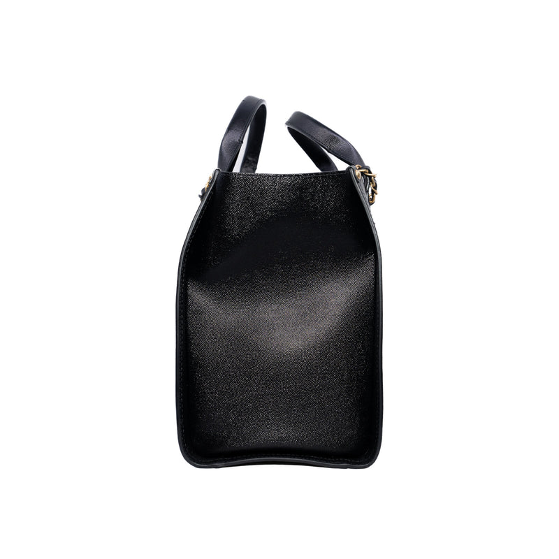 Deauville Small Studded Black Caviar Leather Tote Bag Seri 26 GHW - L'UXE LINK