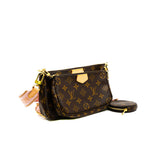 thumbnail multi pochette monogram canvas with pink fabric strap ghw