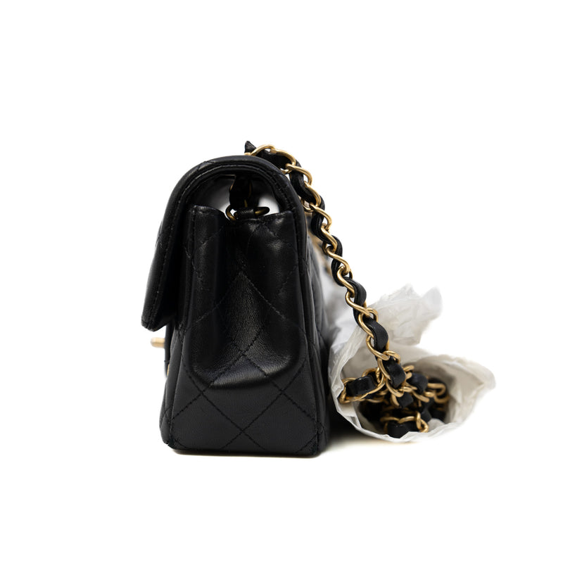 Mini Egyptian Amulet Rectangular Black Lambskin Flap Bag GHW Seri 27
