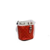 thumbnail tote bucket in lambskin orange/white phw seri 23