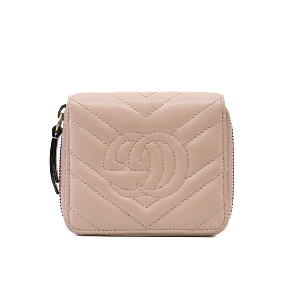 Zippy Compact Wallet Pink Leather GHW - L'UXE LINK