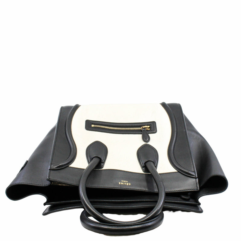 LUGGAGE BAG MICRO  LEATHER WHITE BLACK GHW - L'UXE LINK